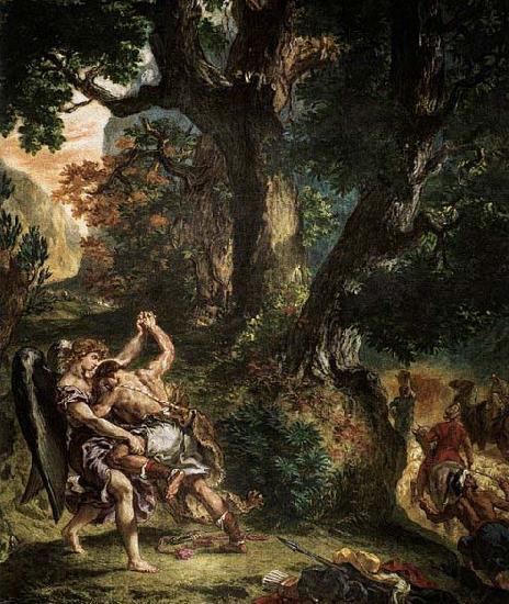Eugene Delacroix Jacob Wrestling with the Angel Spain oil painting art